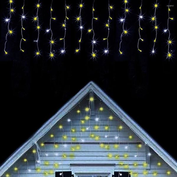 Strings 6-12m LED LED ICELE SLUCLS FEARY LUZES DE FAIRO GARLANHA AUTO GARLANHA Uso da luz para festa do jardim de Natal do pátio de casamento decoração