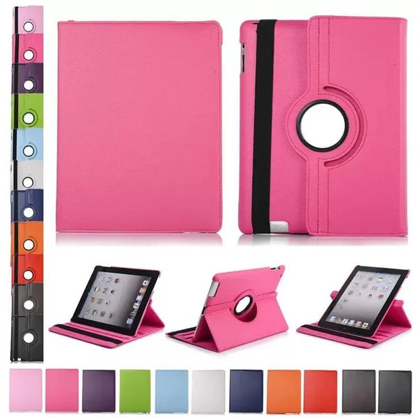 360 graus girando lichee pu flip em couro capa para ipad 10.2 air3 10.5 air4 mini 6 12345 air1 air2 Pro 9,7 10,9 Pro 11