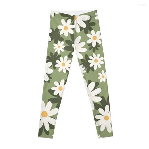 Active Hosen Blumenmarkt London Bunte Retro -Gänseblümchen Leggings Legging Push Up Woman Gym