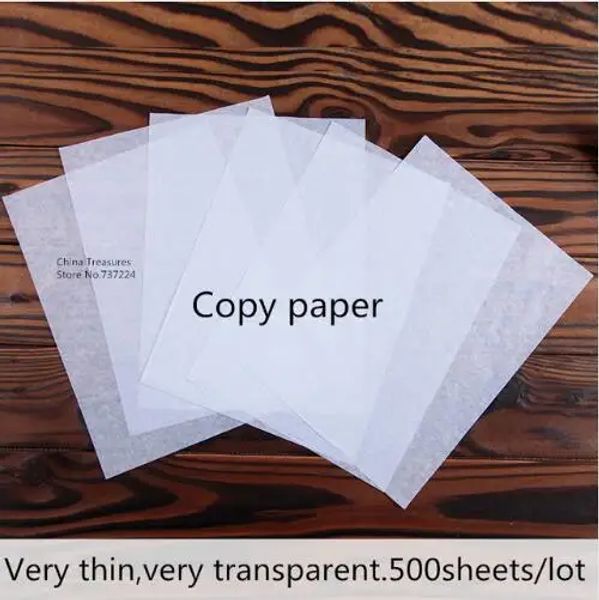 Papel de rastreamento de papel cópia de papel facsilile de papel para redação de caneta -tinteiro, papel fino transparente 17cm*25cm, 500 folhas