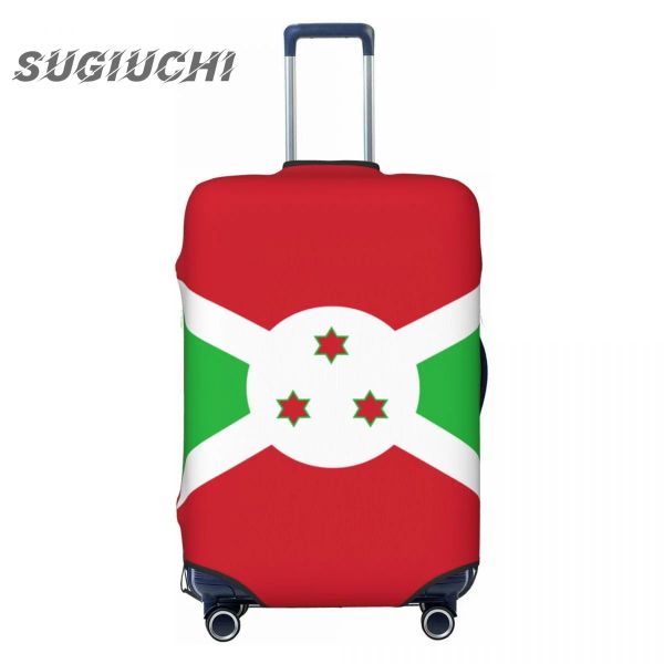 Aksesuarlar Burundi Country Flag Bagaj Kapağı Bavul Seyahat Aksesuarları Baskılı Elastik Toz Kapak Çantası Tramvay Kılıfı Koruyucu