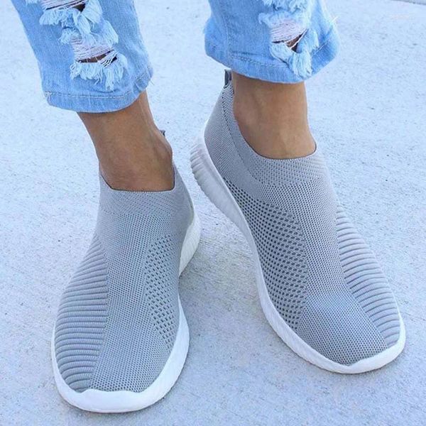 Casual Shoes 2024 Damen -Sneakers Mode Plus Size Vulcanize Frauen rutschen auf Socken für Damen flach rutschen