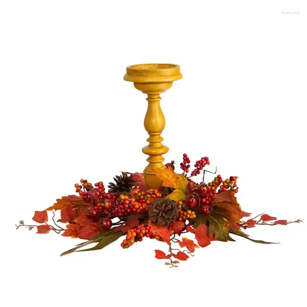 Dekorative Blumen Ernte Herbst Candelabrum künstliche Blumenarrangement Orange Freund Geschenk weiß Rosen Dekorationen für Party Marine Blau