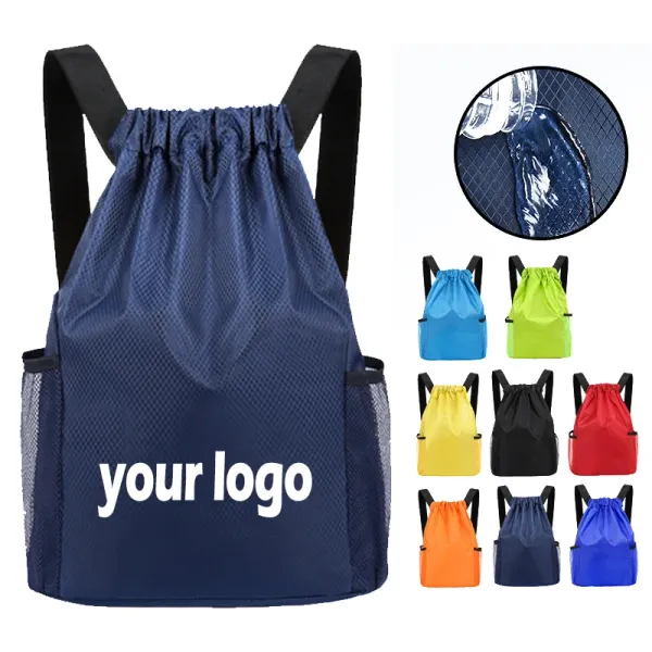 Bags Sport Bag Logo Custom Drawstring Company Gift Oxford Ploth Imperme impermeável Palavra escolar de bolsa escolar Presente do aluno