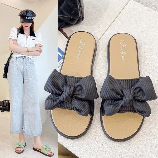 Hausschuhe Fliege Krawatte für Frauen in 2024 One Line Gurt Summer Cool Schuhe Sandalen WomensHoes