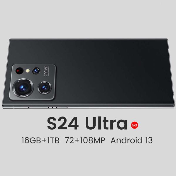 S24 Ultra cellulare con penna integrata, grande schermo da 7,3 pollici, smartphone Android di fascia alta da 4+128 GB