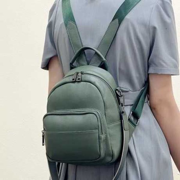 Layer Head Cowhide Womens Backpack Vielseitige und modische Tasche Multi -Kompartiment multifunktional