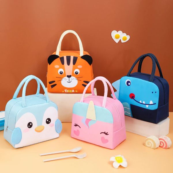 Bolsas de lancheira de lancheira desenho animado animal estéreo 3D Sacos de armazenamento para crianças ao ar livre lanche para piquenique isolamento de jangada infantil