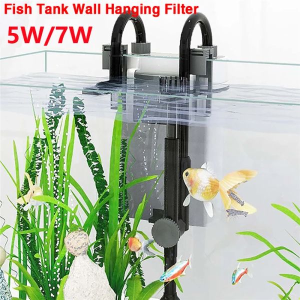 Accessori 5W/7W Filtro a cascata del serbatoio di pesce Acquario Pompa dell'acqua esterna Piccolatura da muro di circolazione Piccola Elettrica Rimuovi Fulmine dell'olio