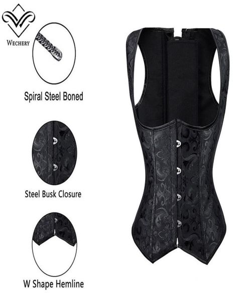 Женская парча для талии кинхер с корсетом -жилетом готического похудения сталь стальная одежда для стимпанк плюс S6XL6786276