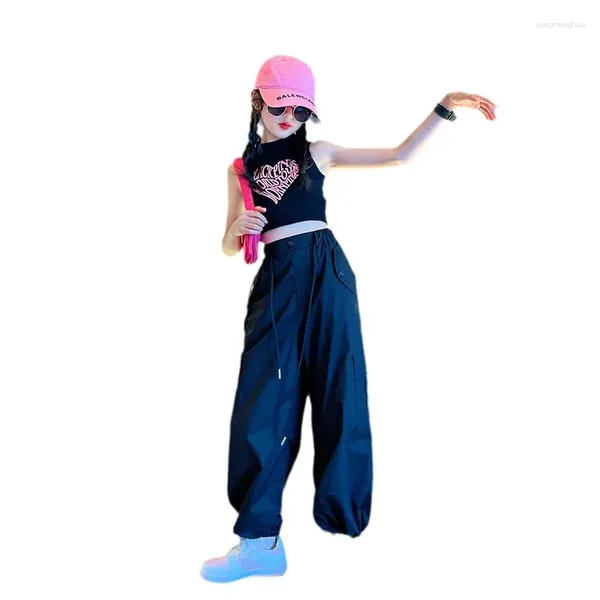 Kleidungssets Teenager Mädchen Sommer für Kinder Brief T -Shirt Cargo Hosen Streetwear 2pcs Trend Teen Kinder Outfits 5 bis 14 Jahre