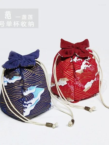 Einkaufstaschen Hefeng Stamping bedruckter Stofftasche Baumwolle und Leinenbesitzer großer einzelner Tasse Jianzhan Tea Porzellan Aufbewahrung
