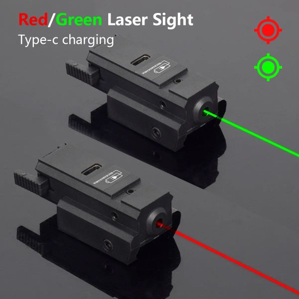 Escopos USB carregamento a laser verde ponto vermelho mira 11mm 20mm caçando pistola pistola de mão G 17 19 Power portátil recarregável ao ar livre