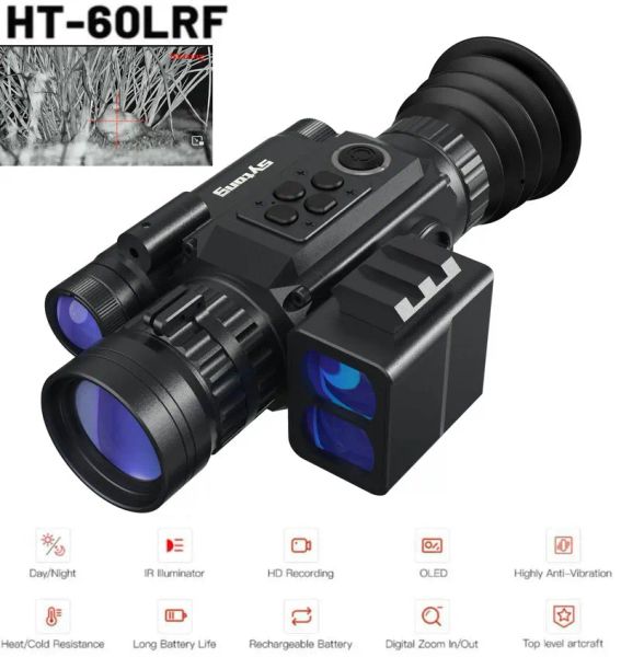 Telecamere SYTONG HT60 LRF 6.513x / 3x8x Night Vision Riflescope Laser Range Range Finder WiFi Monocular Obiettivo Spice Hunting IR Camera Recorder