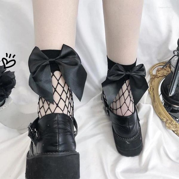 Donne calzini di moda femminile mesh black gust corto giapponese carino kawaii harajuku dolce stile lolita girl girls regalo