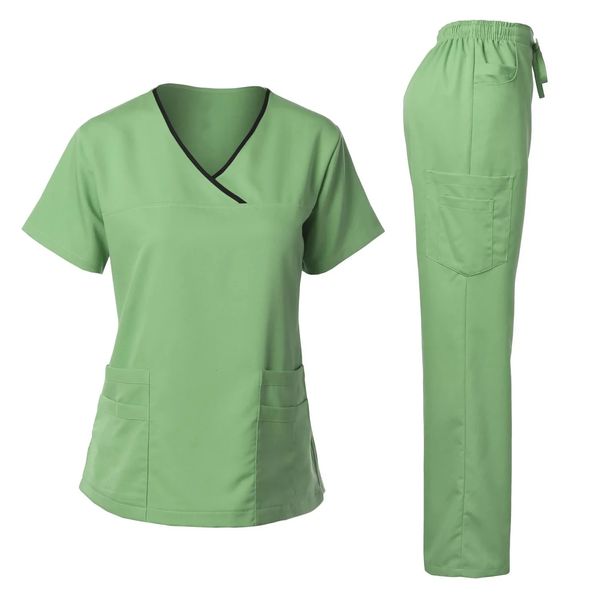 Uniformes de cirurgia Mulheres Scrubs Sets Hospital Doctors Clothing Nurses Acessórios Dental Clinic Beauty Salon Workwear 240418