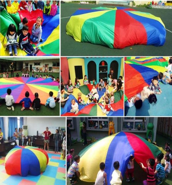 Bambini i bambini giocano a paracadute arcobaleno ombrello giocattolo paracadute giocatto all'esercizio fisico sport giocattolo di attività esterna 2m3m36m4m8706123