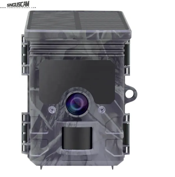 Câmeras Sungususoutdoors Wild Game Trail Camera, armadilhas ao ar livre com aplicativo wifi, painel solar, IP66 à prova d'água para caça, 4K, 46MP