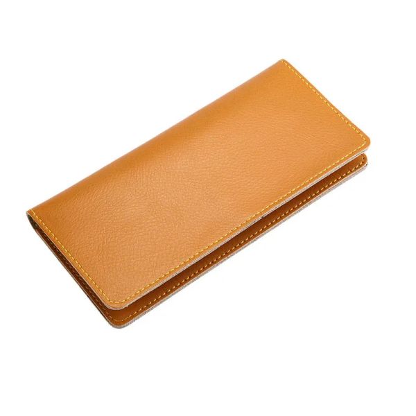 Clips solide lange Brieftasche für Männer Frauen gute Qualität Kuhleder großer Kapazität Geldbeutel