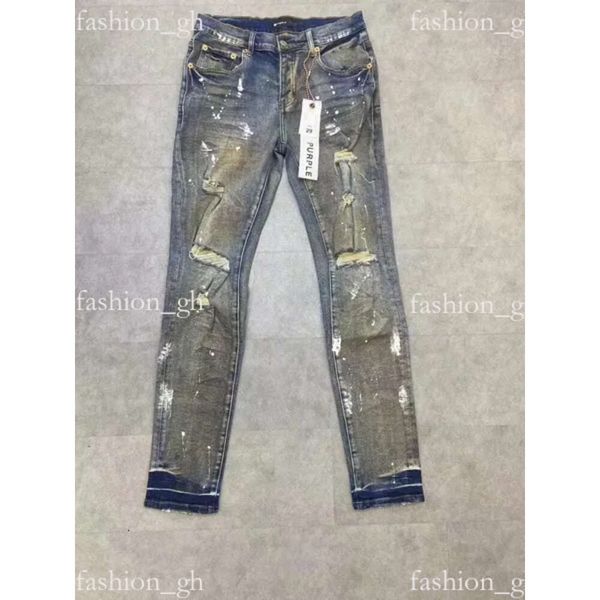 Дизайнерские фиолетовые джинсы для мужчин женские брюки Purple Jeans Summer Hole Hight Emelcodery Purple Jean Denim Брюки Мужские фиолетовые джинсы 710