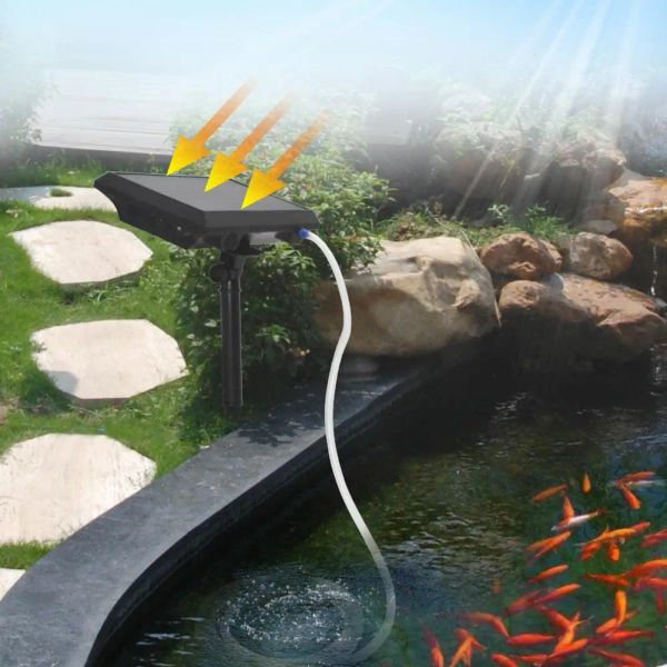 Accessoires Solarluftpumpe Solar Aquarium Außenfischerei Sauerstoffpumpe wiederaufladbare Sauerstoffpumpe für Fischereifische Tranportation