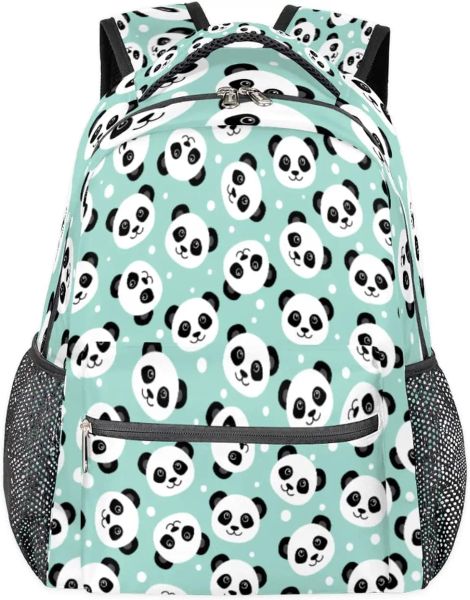 Rucksäcke süße Tier -Rucksack -Schulbuchbag für Kinder Jungen Mädchen, Panda Polka Dot Rucksacks Buchbeutel Travel Wandercamping Daypack