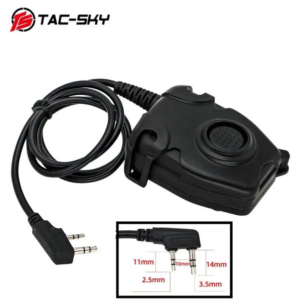 Aksesuarlar Tacsky Taktik Avcılık Airsoft Sports PTT Adaptörü Baofeng Kenwood fiş UV82 UV5R taktik kulaklık PTT için uygundur