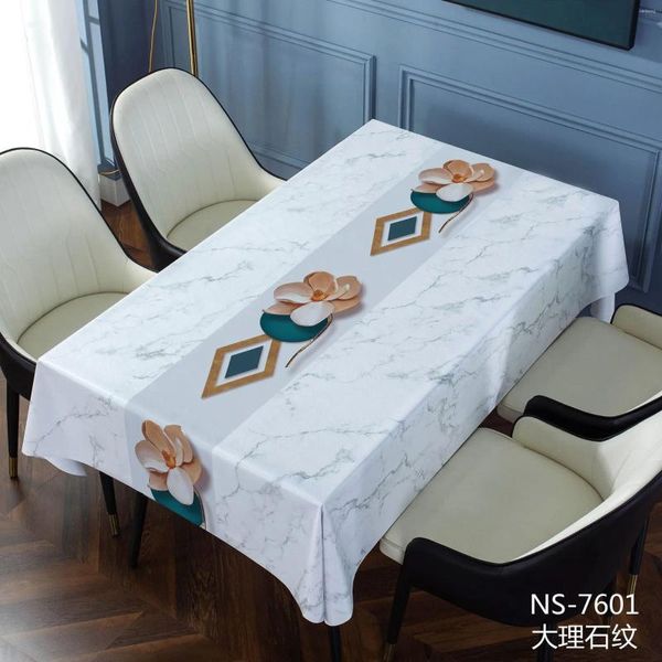 Tischtuch 50004 Nicht -Slip -Nordic Minimalist PVC -Tischdecke wasserdicht und öldichtes Ins Teegarngewebe