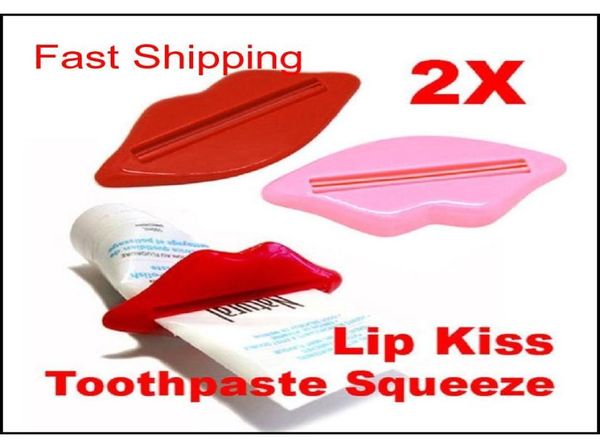 Titulares da escova de dentes Moda Banheiro portátil Produtos Lip Kiss Dispensador Crega de dente Squeeze lábios para extrudir o Pagamento de dente qylajj BD8721573