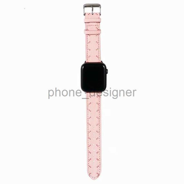 Luxury Straps Brand Watch Strap Double Letter Leather Bands 44/42/40/38 mm Adequado para Apple Watch 6 SE 5 4 3 2 1 HH7626FC