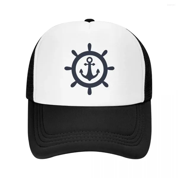 Caps de bola âncora náutica na malha de roda do navio beisebol unissex hip-hop chapéu de sol chapéu capitão chapé de capitão esportivo