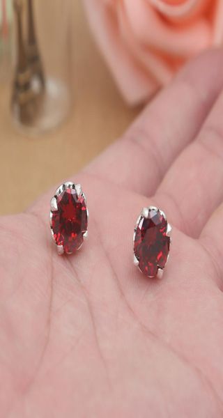 Brand 925 Sterling Silver Jewelry American Antique Silver Handmade Designer Jóias Red Stone Red Starring For Women 1020471