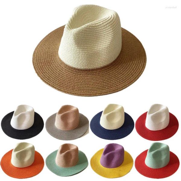 Beretti per adulti estate bloccato a colori cappelli Panama per uomini e donne jazz jazz messicano cowboy beach