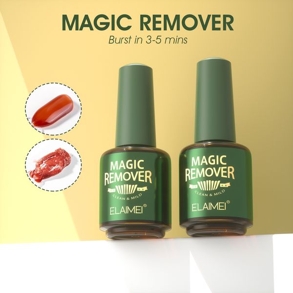 Magic Remover Nagel Gel Politur Reinigen schnellen Entferner innerhalb von 5 bis 8 Minuten sauber UV-Einweichen Sie DeGreasr für Maniküreschichtwerkzeug 039