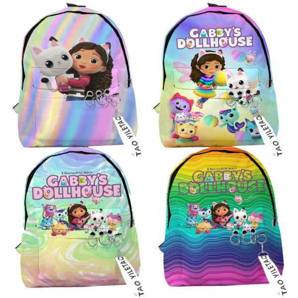 Rucksäcke Gabby's Dollhouse Backpacks Gabby Cat Kids Trend School Taschen Rucksack für Teen Girls Jungen Fashion Casual Rucksack