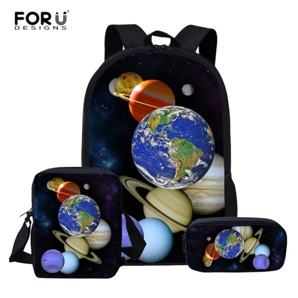 Bolsas Forudesigns Galaxy Planet Space Kids School School For Girls Kids Bag Criança Mochila Escola para Crianças Para Meninos Mochila Escolar