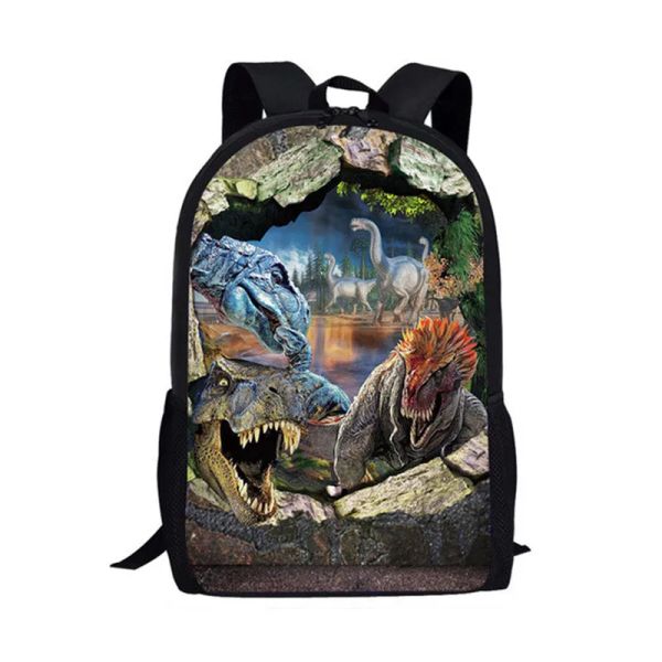 Taschen süßer Dinosaurier 3D Print School Rucksack für Teenager Jungen Mädchen Kinder Bookbag Kinder Mittelschule Schultasche 16 Zoll