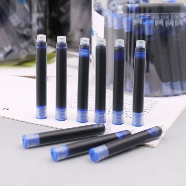 Stifte 100pcs Jinhao Universal Löschen 2,6/3,4 mm blau und schwarzer Brunnen Stiftkartusche Nachfüllfunktion