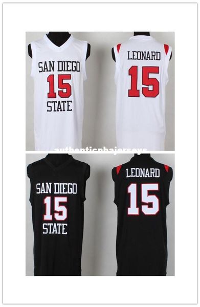 Spor MVP 15 KL Jersey San Diego Eyalet Üniversitesi Black White Kawhi CA Leonard SDSU Jersey Basketbol Koleji4582418