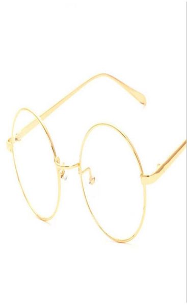 WHOLENEW coreano Retro RETO Full Gold Gold Holdes Frame Nerd Metal Fin Metal Preppy Style Vintage Spectacles Computador redonda unissex BLAC3113551