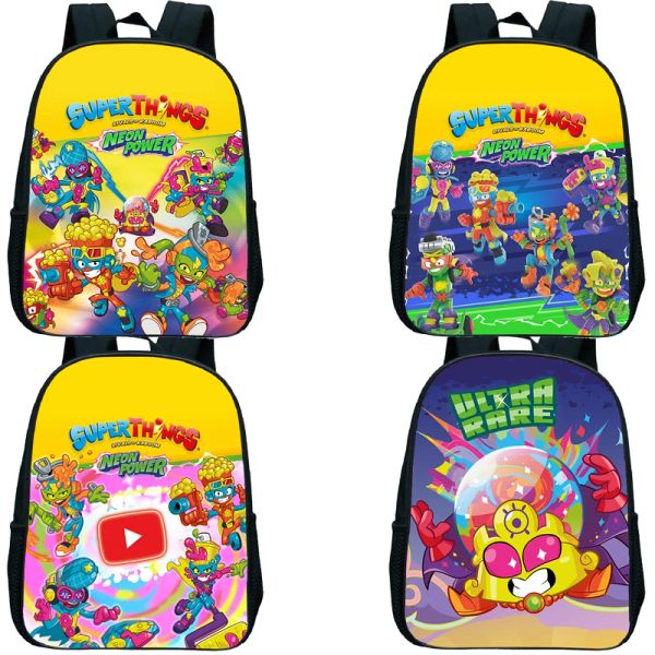 Mochilas SuperThings Neon Power Serie 11 Backpack for Kids Game Superzings Kindergarten Backpack Children Book Bag Boys Girls School School