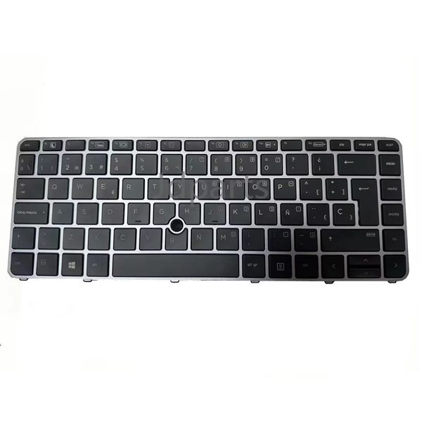 Nuovo laptop autentico TASTANTE SPA USA Interna per HP Elitebook 819876-071 Black Tastiera Silver Frame Point mouse