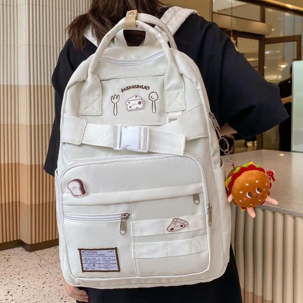 Backpack Girl Nylon School Bag Lady Badge Student Kawaii Laptop impermeabile Fangole Fashion Book Female Travel Women College College