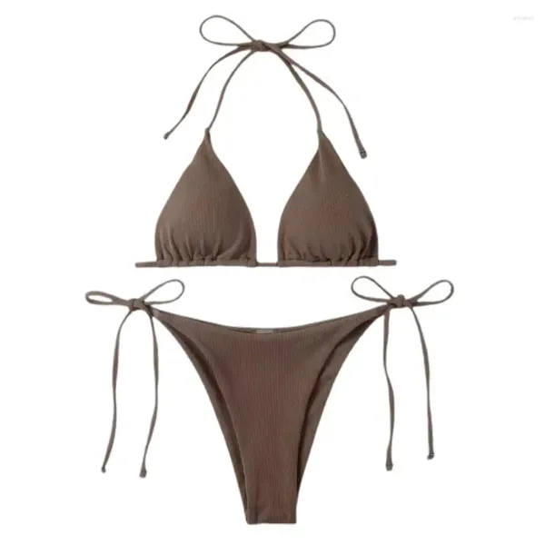 Kadın Mayo 2 PCS/SET YÜKSELEN BAŞLI PADS BIKINI SET KADINLAR KUYU KURULU YULU ÜÇGEN SÜRÜCÜ KREYA TAZI TON