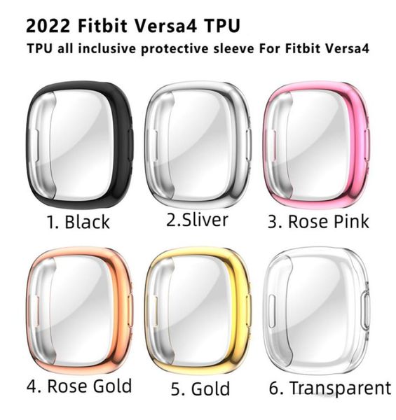 Copertura di custodie TPU per Fitbit Versa 4 3 2 Accessori per custodie per orologi per orologi per orologi per placcatura per sensi Versa4 Versa3 Versa3 Versa2 ACC3431907