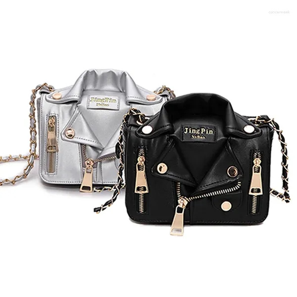 Borse a tracolla Borsa di design per donne 2024 Giacca fresca forma punk in stile motobike borsetta da donna Crossbody Femme Sac