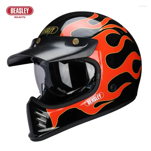 Capacetes de motocicleta beasley capacete dot e ectric Universal Flame Padrão para homens e mulheres todas as estações