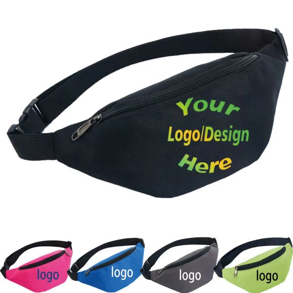 Pacotes homens personalizados homens gola bolsa bolsa de correia bolsa bolsa de dinheiro via viagem telefone personalizado Fanny Promocional Bag Presentes com logotipo