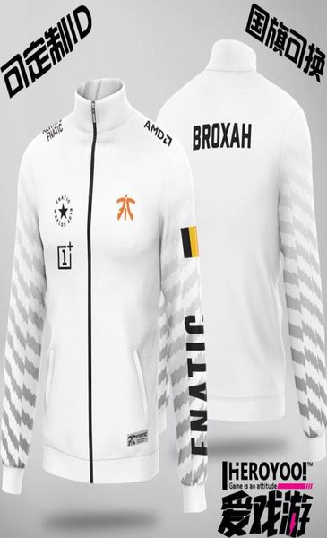 Giacche men039s personalizzate uniforme fnatic uniforme eSports DotA2 Hero CSGO League Jacket può essere ID2022 Global Finals1092402