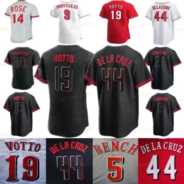 2023 Şehir Beyzbol Forması Elly De La Cruz Jonathan Hindistan Ken Griffey Joey Votto Hunter Greene Bench Pete Rose Larkin Benson McLain Steer Marte Jeimer Candelario